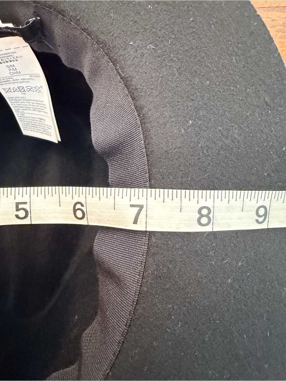 Banana Republic Black 100% Wool Wide Brim Fedora Rancher Hat S/M - Picture 6 of 8